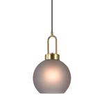 Hanglamp Lotun I glas/messing - 1 lichtbron - Grijs