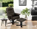 Relaxfauteuil Canillo met hocker Grijs/zwart