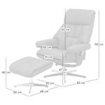 Relaxfauteuil Neath met hocker microvezel/ijzer - zwart/chroomkleurig