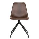 Chaises Moss (lot de 2) Imitation cuir - Marron / Métal - Noir - Marron