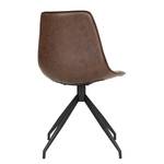 Chaises Moss (lot de 2) Imitation cuir - Marron / Métal - Noir - Marron