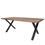 Table Mora Chêne massif / Métal - Noir / 200 x 95 cm - Chêne clair