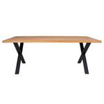 Table Mora Chêne massif / Métal - Noir / 200 x 95 cm - Chêne foncé