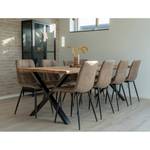 Table Trelleborg II Chêne massif / Métal - Noir / 300 x 100 cm - Chêne clair