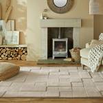 Tapis en laine Checkerboard Laine - Beige - 160 x 230 cm - 160 x 230 cm