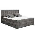 Boxspring Bellwood incl. hoofdeinde - Geweven stof Gleni: Antracietkleurig - 180 x 200cm