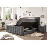 Lit boxspring Bellwood Avec tête de lit - Tissu Gleni: Anthracite - 160 x 200cm