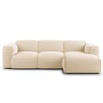 Hoekbank HUDSON 3-zits met chaise longue Bouclé Stof Bony: Beige - Breedte: 251 cm - Longchair vooraanzicht rechts