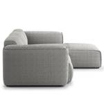 Divano angolare a 3 posti HUDSON Bouclé Tessuto Bony: grigio - Larghezza: 251 cm - Longchair preimpostata a destra