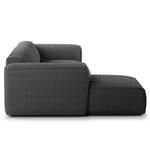 Hoekbank HUDSON 3-zits met chaise longue Bouclé Stof Bony: Antracietkleurig - Breedte: 284 cm - Longchair vooraanzicht links