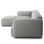 Ecksofa HUDSON 3-Sitzer mit Longchair Bouclé Stoff Bony: Grau - Breite: 317 cm - Longchair davorstehend links