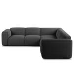 Ecksofa HUDSON mit Rundecke Bouclé Stoff Bony: Anthrazit - Ecke davorstehend links