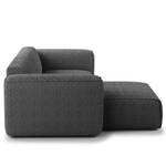 Ecksofa HUDSON 1,5-Sitzer mit Longchair Bouclé Stoff Bony: Anthrazit - Longchair davorstehend links