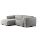 Hoekbank HUDSON 1,5-zits + chaise longue Bouclé Stof Bony: Grijs - Longchair vooraanzicht links