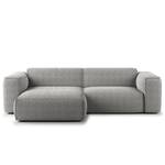 Divano angolare a 1,5 posto HUDSON Bouclé Tessuto Bony: grigio - Longchair preimpostata a sinistra