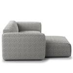 Ecksofa HUDSON 1,5-Sitzer mit Longchair Bouclé Stoff Bony: Grau - Longchair davorstehend links