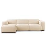 Hoekbank HUDSON 3-zits met chaise longue Bouclé Stof Bony: Beige - Breedte: 284 cm - Longchair vooraanzicht links