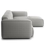 Ecksofa HUDSON 3-Sitzer mit Longchair Bouclé Stoff Bony: Grau - Breite: 317 cm - Longchair davorstehend rechts