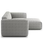 Hoekbank HUDSON 1,5-zits + chaise longue Bouclé Stof Bony: Grijs - Longchair vooraanzicht rechts