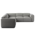 Ecksofa HUDSON mit Rundecke Bouclé Stoff Bony: Grau - Ecke davorstehend rechts