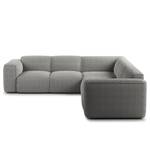 Ecksofa HUDSON mit Rundecke Bouclé Stoff Bony: Grau - Ecke davorstehend links