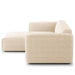 Ecksofa HUDSON 1,5-Sitzer mit Longchair Bouclé Stoff Bony: Beige - Longchair davorstehend links