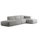 Divano angolare con chaise longue HUDSON Bouclé Tessuto Bony: grigio - Longchair preimpostata a destra