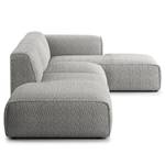 Divano angolare con chaise longue HUDSON Bouclé Tessuto Bony: grigio - Longchair preimpostata a destra