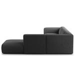 Ecksofa HUDSON 3-Sitzer mit Recamiere Bouclé Stoff Bony: Anthrazit - Longchair davorstehend rechts