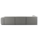 Ecksofa HUDSON 3-Sitzer mit Recamiere Bouclé Stoff Bony: Grau - Longchair davorstehend links