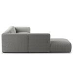 Ecksofa HUDSON 3-Sitzer mit Recamiere Bouclé Stoff Bony: Grau - Longchair davorstehend links