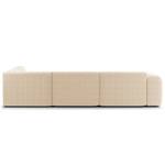 Ecksofa HUDSON 3-Sitzer mit Recamiere Bouclé Stoff Bony: Beige - Longchair davorstehend rechts