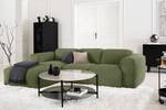 Ecksofa HUDSON 3-Sitzer mit Longchair Cordstoff Snor: Grün - Breite: 251 cm - Longchair davorstehend links