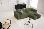 Hoekbank HUDSON 1,5-zits + chaise longue Corduroy Snor: Groen - Longchair vooraanzicht rechts