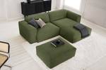 Hoekbank HUDSON 1,5-zits + chaise longue Corduroy Snor: Groen - Longchair vooraanzicht rechts