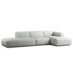 Hoekbank HUDSON met chaise longue Corduroy Snor: Grijs - Longchair vooraanzicht rechts