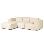 Ecksofa HUDSON 3-Sitzer mit Longchair Cordstoff Snor: Beige - Breite: 251 cm - Longchair davorstehend links