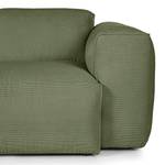 Hoekbank HUDSON 3-zits met chaise longue Corduroy Snor: Groen - Breedte: 284 cm - Longchair vooraanzicht links