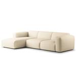 Divano angolare a 3 posti HUDSON Velluto a coste Snor: beige - Larghezza: 284 cm - Longchair preimpostata a sinistra