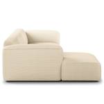 Divano angolare a 3 posti HUDSON Velluto a coste Snor: beige - Larghezza: 284 cm - Longchair preimpostata a sinistra