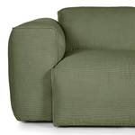 Ecksofa HUDSON 3-Sitzer mit Longchair Cordstoff Snor: Grün - Breite: 284 cm - Longchair davorstehend rechts