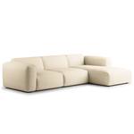 Ecksofa HUDSON 3-Sitzer mit Longchair Cordstoff Snor: Beige - Breite: 284 cm - Longchair davorstehend rechts