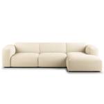 Ecksofa HUDSON 3-Sitzer mit Longchair Cordstoff Snor: Beige - Breite: 284 cm - Longchair davorstehend rechts