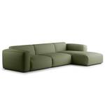 Ecksofa HUDSON 3-Sitzer mit Longchair Cordstoff Snor: Grün - Breite: 317 cm - Longchair davorstehend rechts