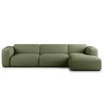 Ecksofa HUDSON 3-Sitzer mit Longchair Cordstoff Snor: Grün - Breite: 317 cm - Longchair davorstehend rechts