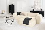 Ecksofa HUDSON 1,5-Sitzer mit Longchair Cordstoff Snor: Beige - Longchair davorstehend rechts