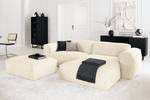 Hoekbank HUDSON 1,5-zits + chaise longue Corduroy Snor: Beige - Longchair vooraanzicht rechts