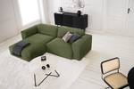 Hoekbank HUDSON 1,5-zits + chaise longue Corduroy Snor: Groen - Longchair vooraanzicht links