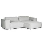 Ecksofa HUDSON 1,5-Sitzer mit Longchair Cordstoff Snor: Grau - Longchair davorstehend rechts