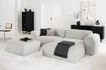 Ecksofa HUDSON 1,5-Sitzer mit Longchair Cordstoff Snor: Grau - Longchair davorstehend rechts